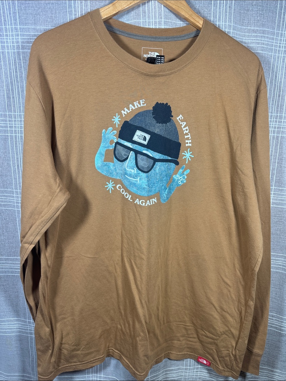 The North Face Men’s XL Make Earth Cool Again Graphic Long Sleeve Shirt Tan